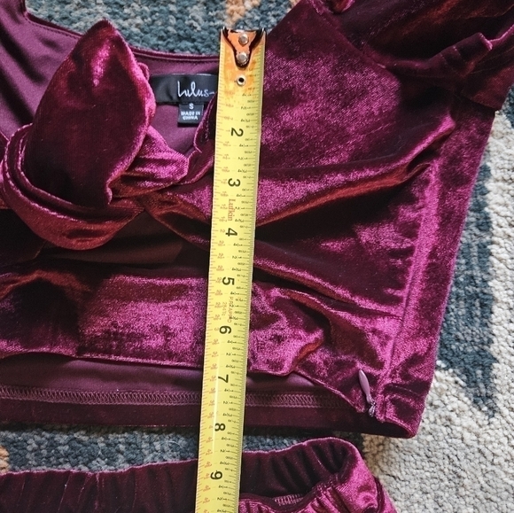 Lulu's Burgundy Velvet Jumpsuit - Picture 6 of 13